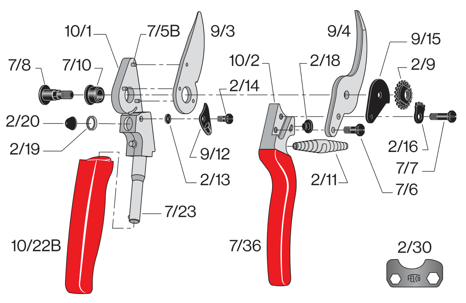 Spare parts for FELCO 10