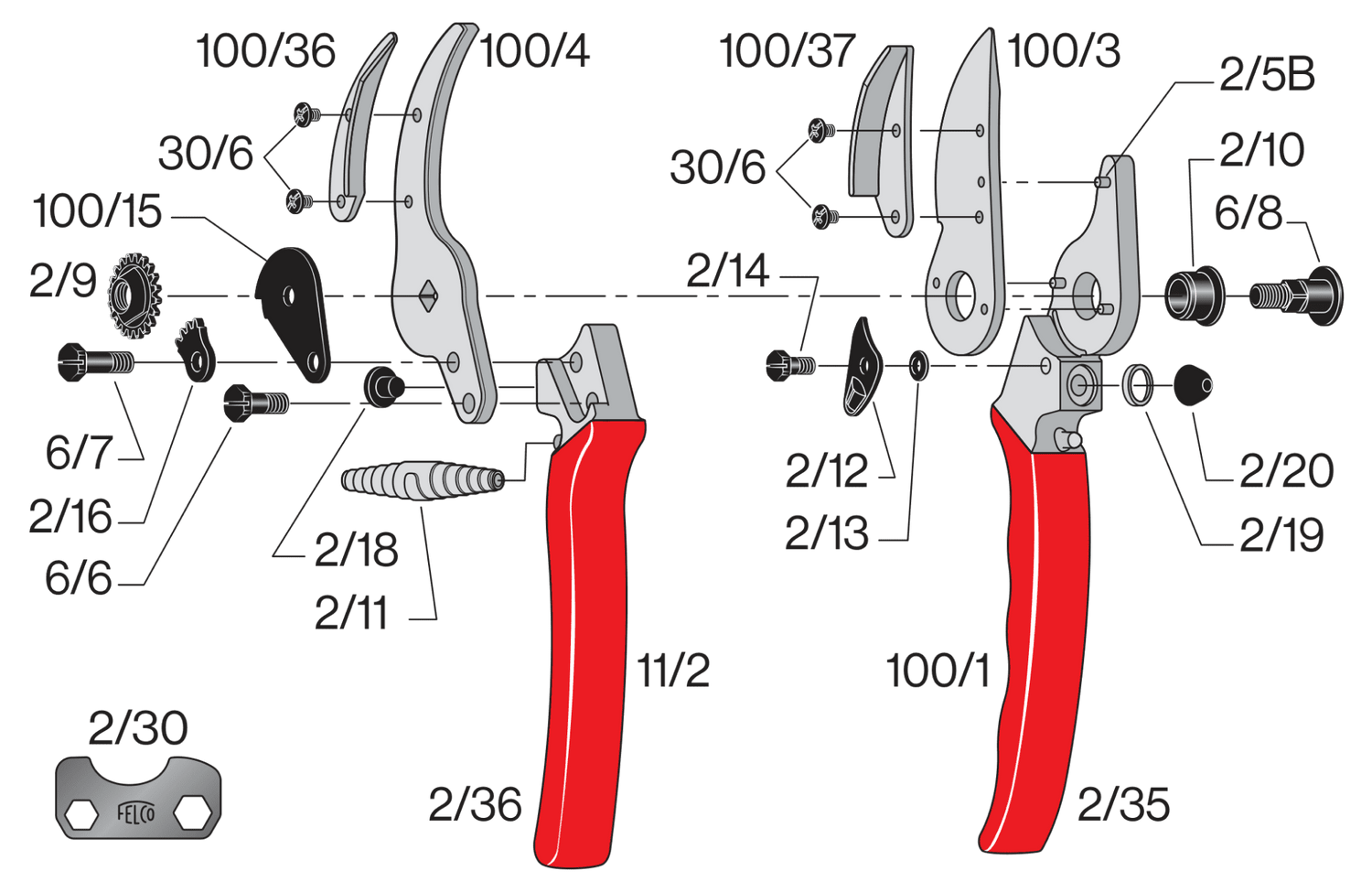 Spare parts for FELCO 100