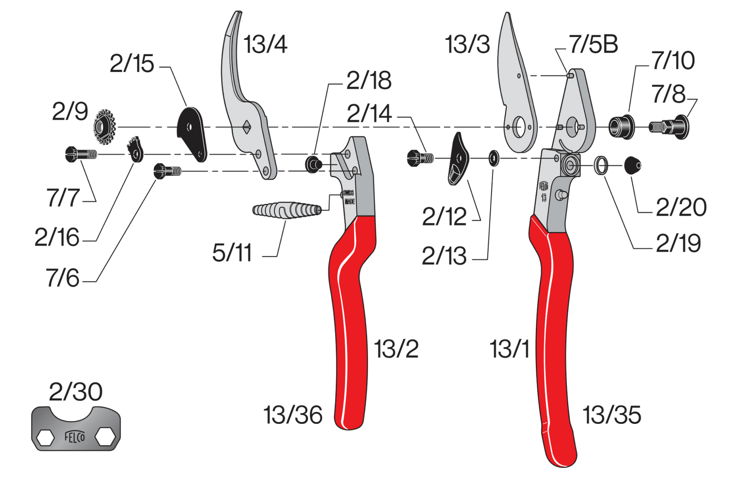 Spare parts for FELCO 13