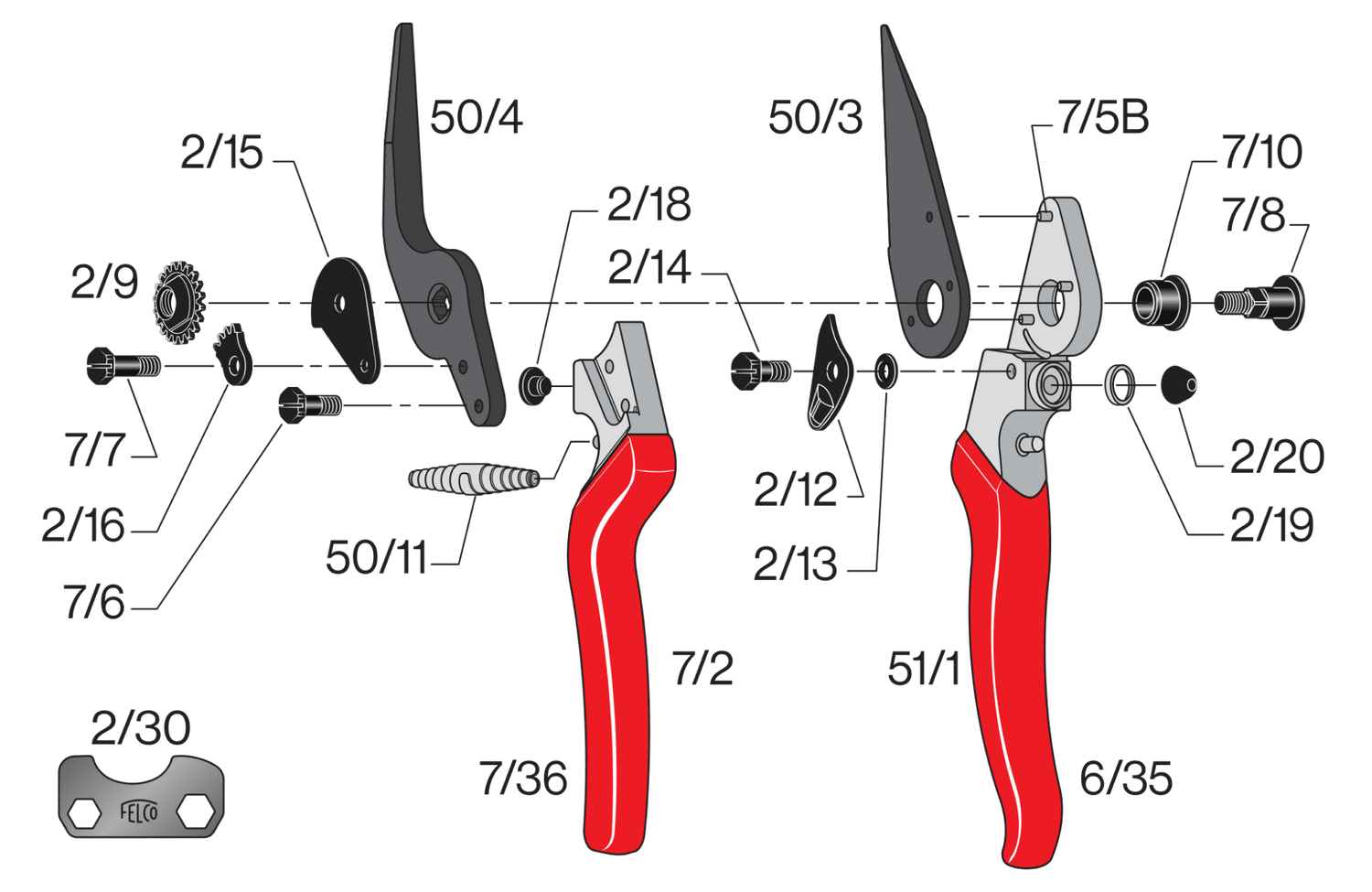 Spare parts for FELCO 51