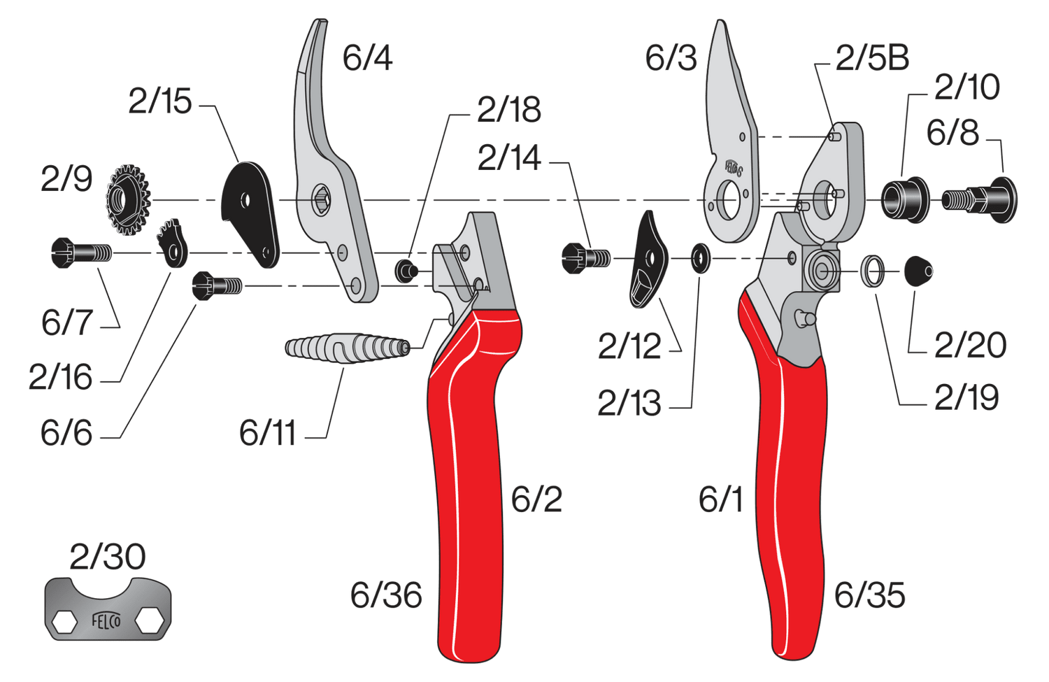 Spare parts for FELCO 6