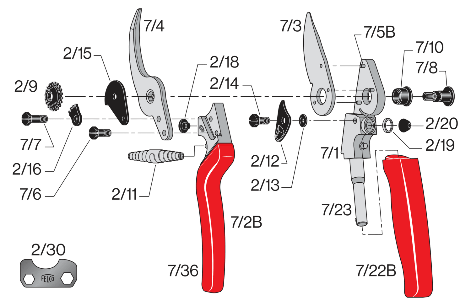 Spare parts for FELCO 7