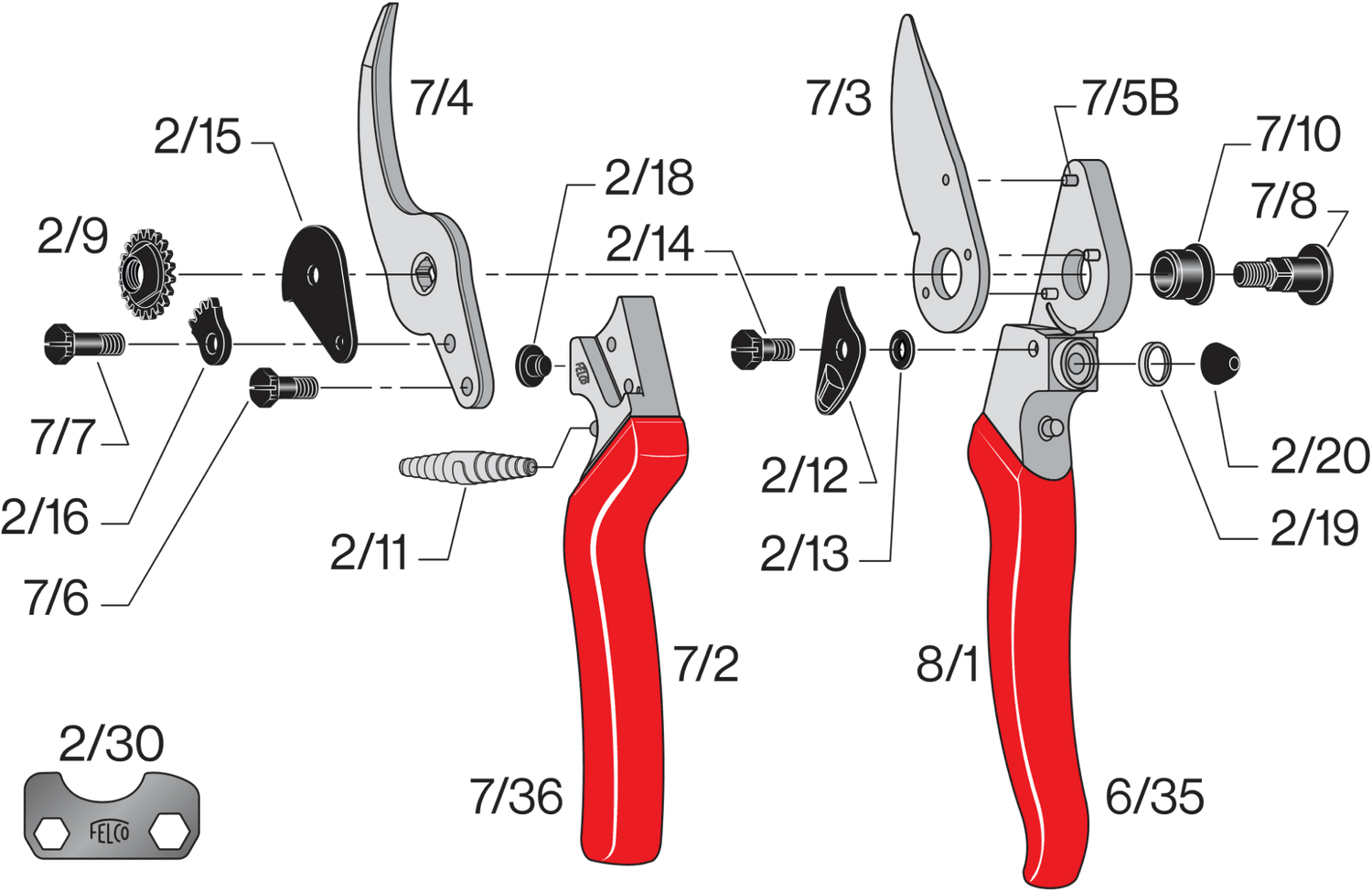 Spare parts for FELCO 8