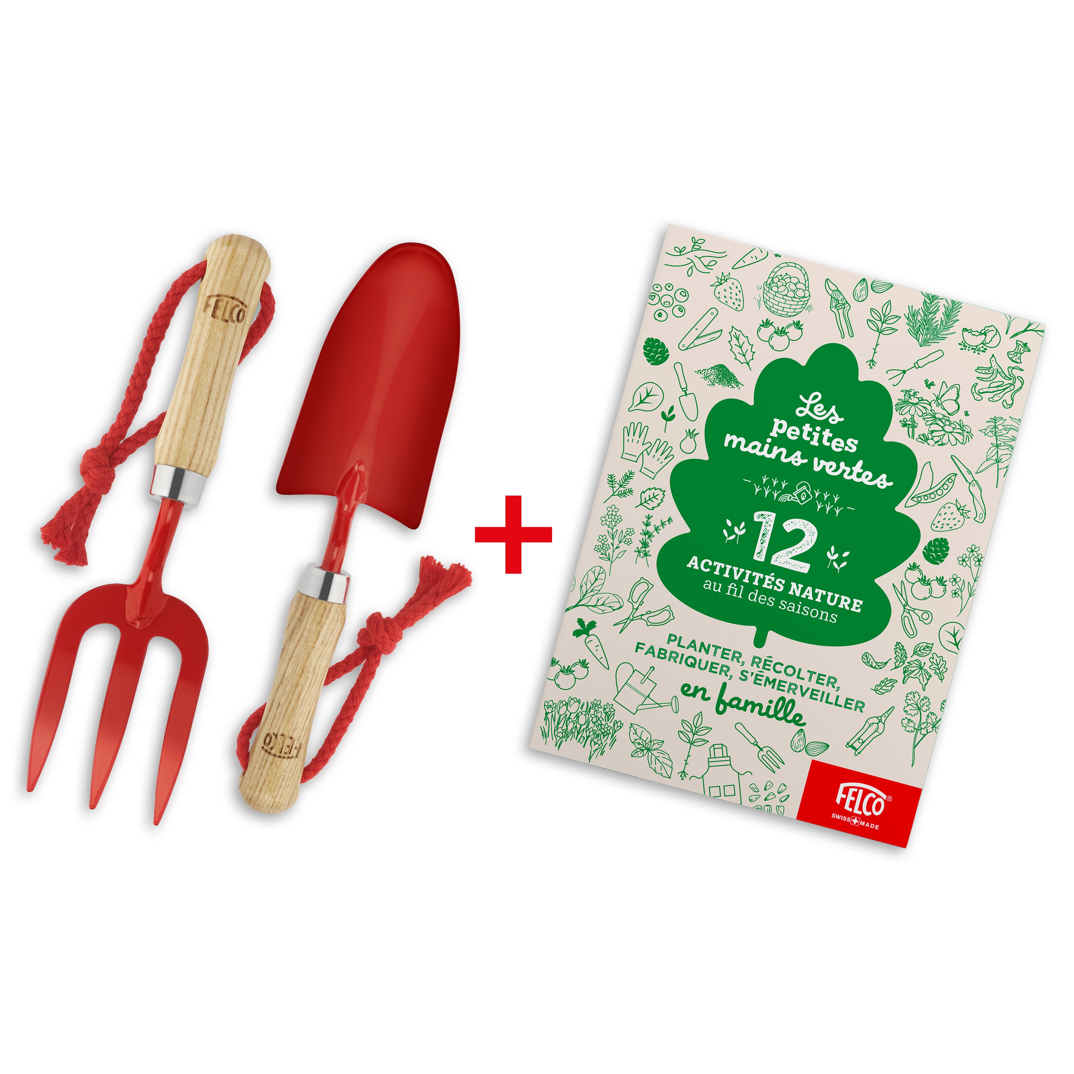 FELCO KIDS Pack : outils de jardin + livre "Les petites mains vertes" (version française)