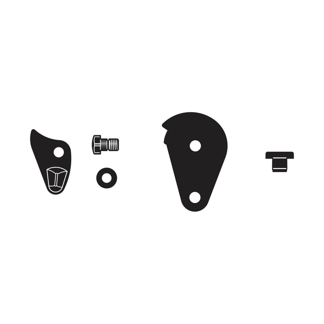 100/92 Kit: complete thumb catch assembly with plate, shock absorber - Product - Main View