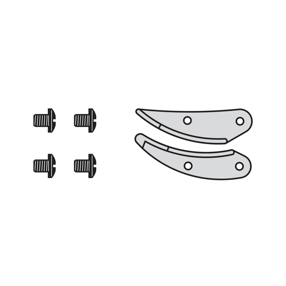 100/95 Stem holders for blade and counter blade with screws - Product - Main View